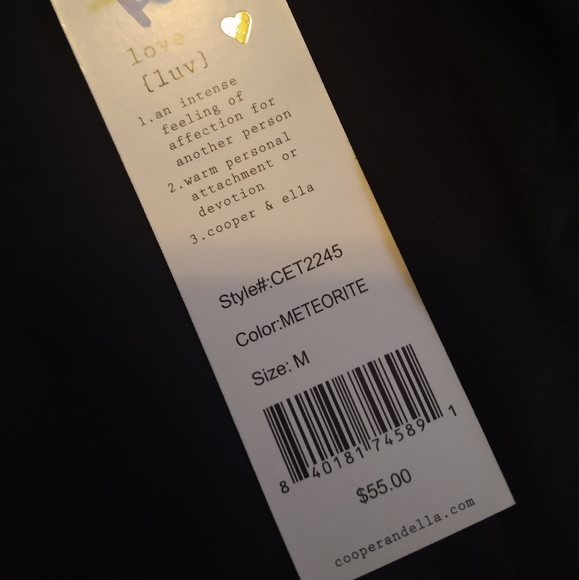 Cooper & Ella Black Top - Comfortable Fit - Black Blouse/Shirt (Size M) NWT - Picture 3 of 5